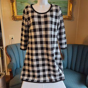 By and By Dress/Tunic Black White Size Large-Item #569